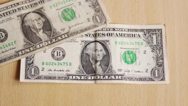 Dollar Bankbiljetten Verschijnen Van Één Tot Honderd — Stockvideo