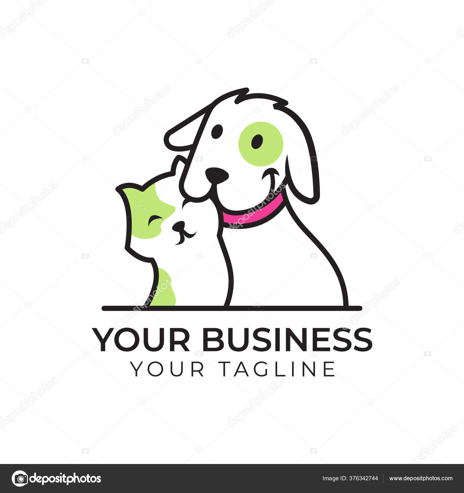 Lovely Dog Cat Logo Template Stock Vector by ©Guavanaboy 376342744