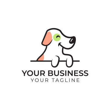 Evcil hayvan dükkanı için şirin köpek logosu şablonu