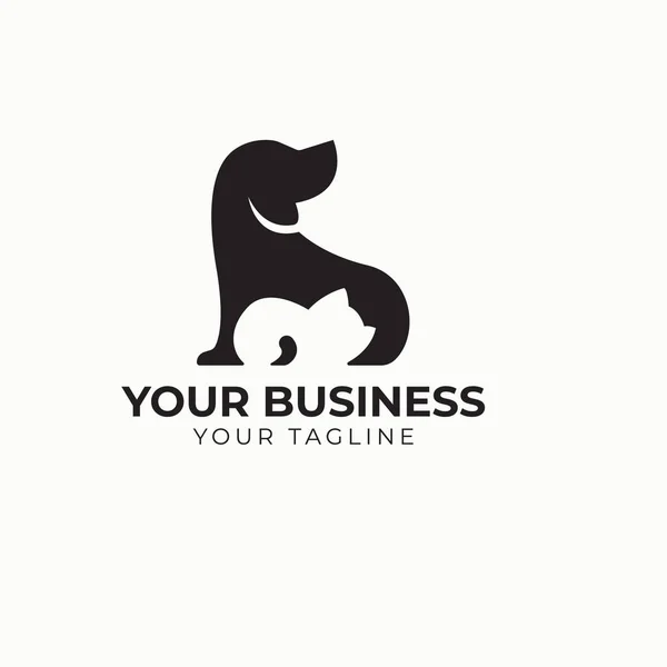 Köpek ve kedi vektör logo şablonu