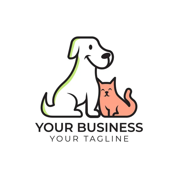 Köpek ve kedi logo şablonu