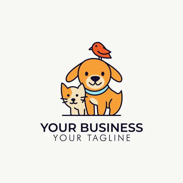 Tienda Mascotas Vector Logo Plantilla — Archivo Imágenes Vectoriales