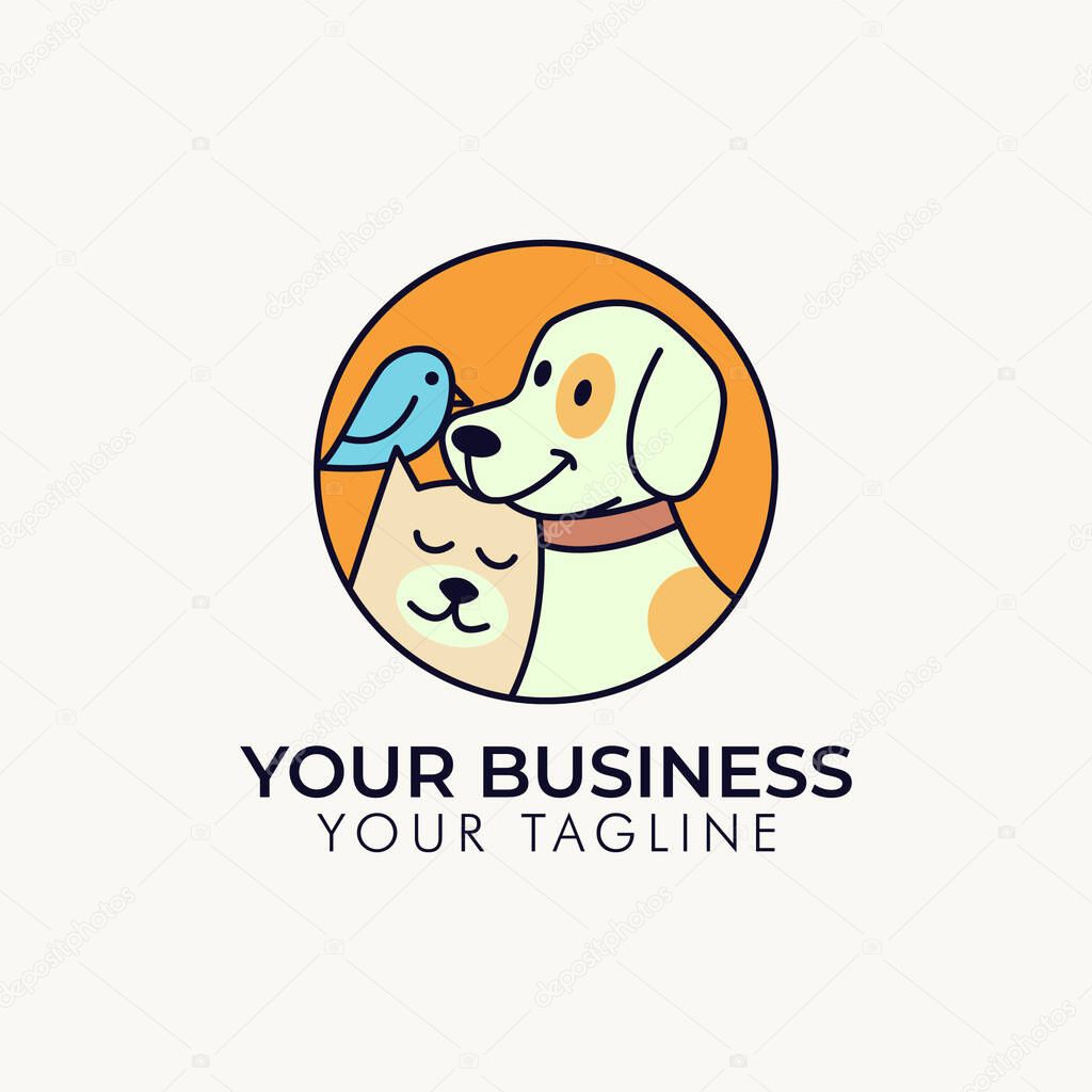 Pet shop vector logo template