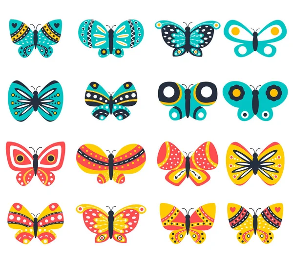 Vector mariposa iconos conjunto Ilustración de stock