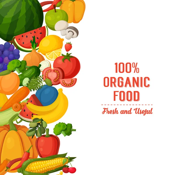 Frutas e legumes coloridos fundo . Vetores De Bancos De Imagens