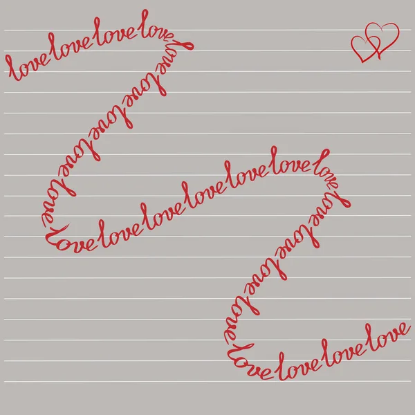 Fond gris romantique avec l'inscription Love for Valentines cartes, invitations de mariage et décoration — Image vectorielle