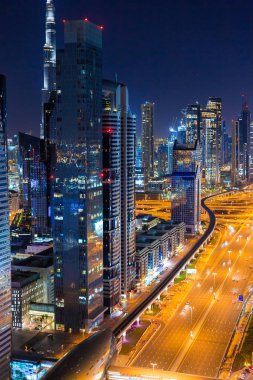Dubai night city scape at the winter 2020