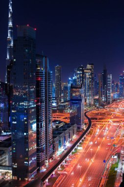 Dubai night city scape at the winter 2020