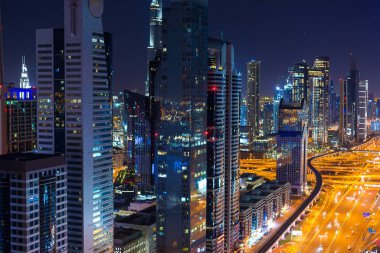 Dubai night city scape at the winter 2020