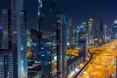 Dubai night city scape at the winter 2020
