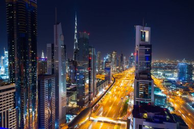 Dubai night city scape at the winter 2020