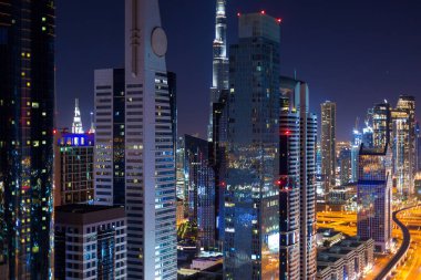 Dubai night city scape at the winter 2020