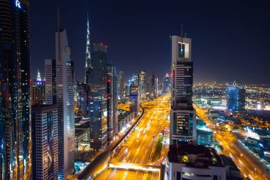 Dubai night city scape at the winter 2020