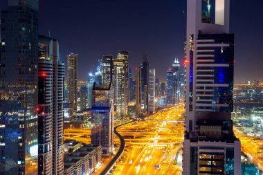 Dubai night city scape at the winter 2020