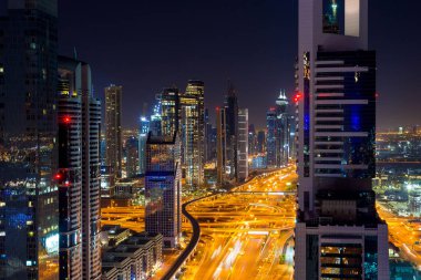 Dubai night city scape at the winter 2020