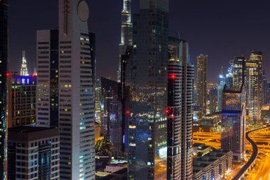 Dubai night city scape at the winter 2020