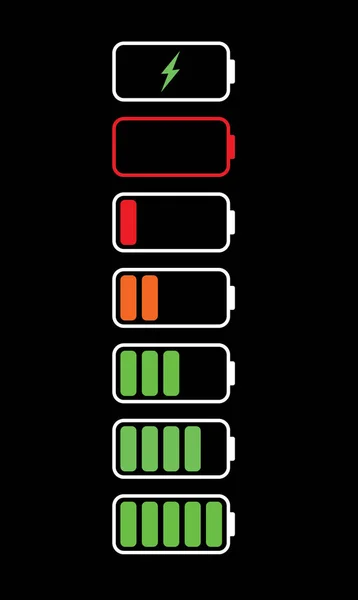 Batterieschild auf schwarz — Stockvektor