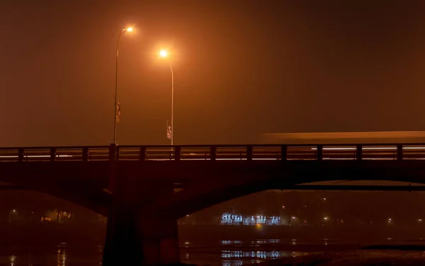 Pont Transport Dans Brouillard — Photo