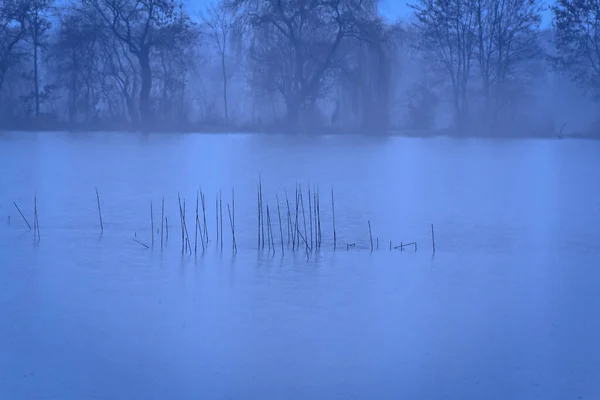 Lago Montanha Inverno — Fotografia de Stock