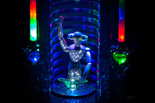 Metaphorical still life DJ at work