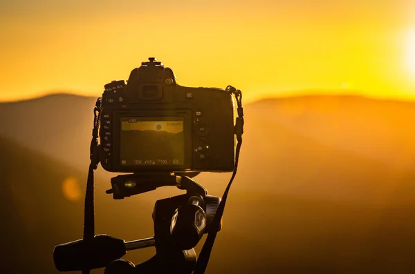 Pôr Sol Nos Cárpatos — Fotografia de Stock