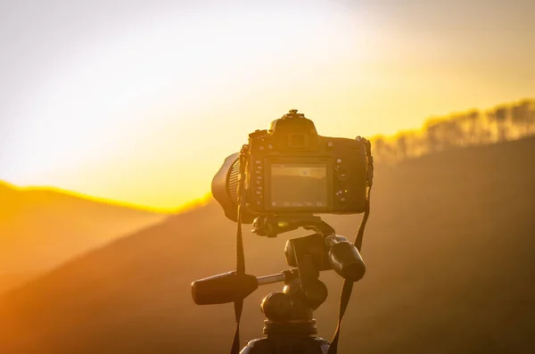 Захід Сонця Карпатах — стокове фото