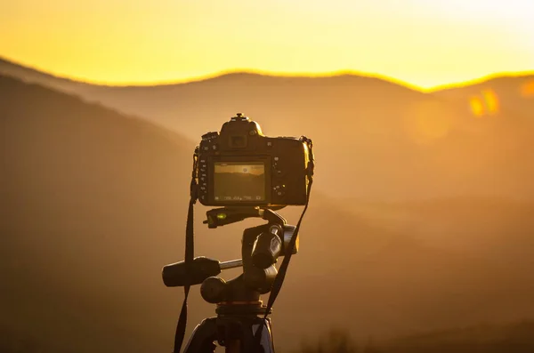 Pôr Sol Nos Cárpatos — Fotografia de Stock