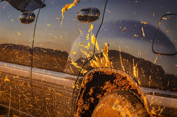 Suv Travels Carpathians — Stock Photo, Image