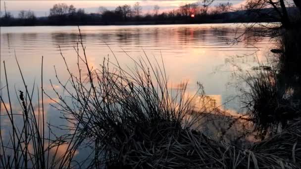 Bild Von Wasser Und Sonne Bei Sonnenuntergang — Stockvideo