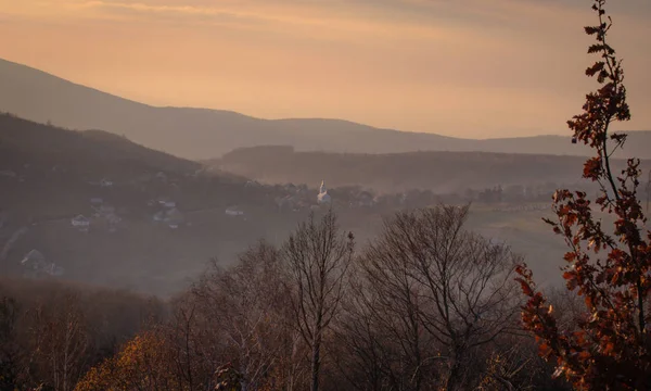 Pôr Sol Nos Cárpatos — Fotografia de Stock