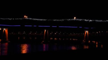 Uzhgorod 'un şehir gece manzarası