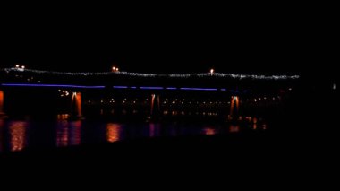 Uzhgorod 'un şehir gece manzarası
