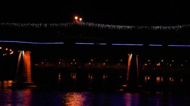 Uzhgorod 'un şehir gece manzarası