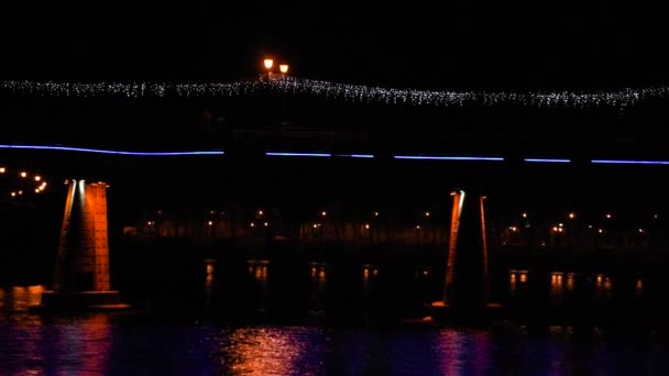 Paisaje Nocturno Urbano Uzhgorod — Vídeo de stock