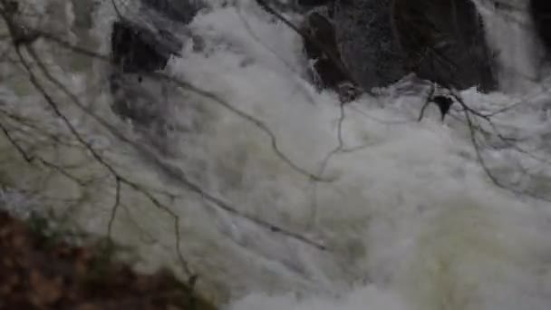 Rio Montanha Noite Inverno — Vídeo de Stock