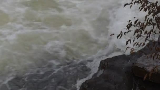 Rio Montanha Noite Inverno — Vídeo de Stock