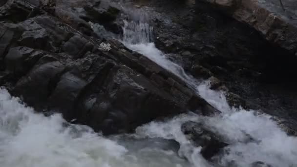 Montaña Río Invierno Noche — Vídeos de Stock