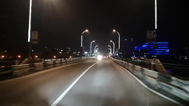 Uzhgorod Şehir Gece Manzarası — Stok video