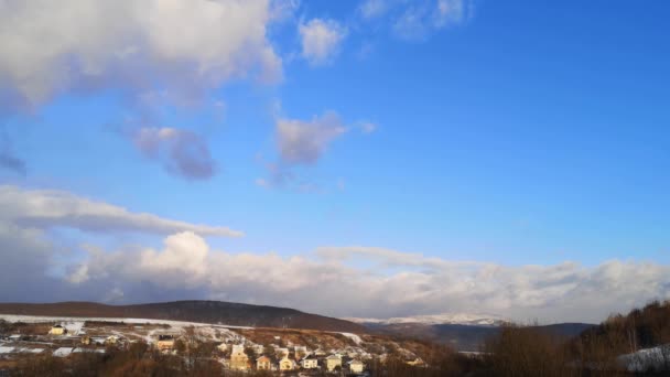 Paisagem Inverno Cárpatos Noite — Vídeo de Stock