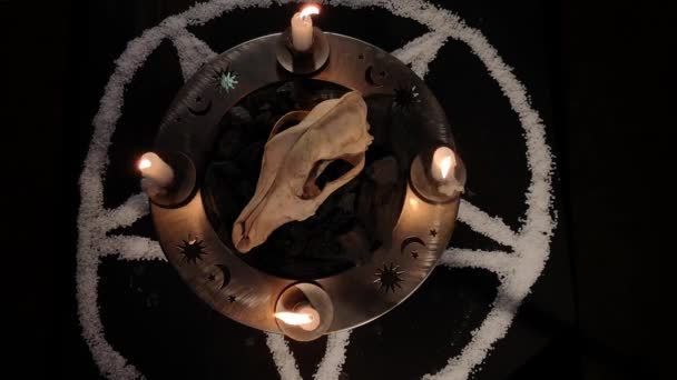 Metaforická Zátiší Okultních Symbolů — Stock video