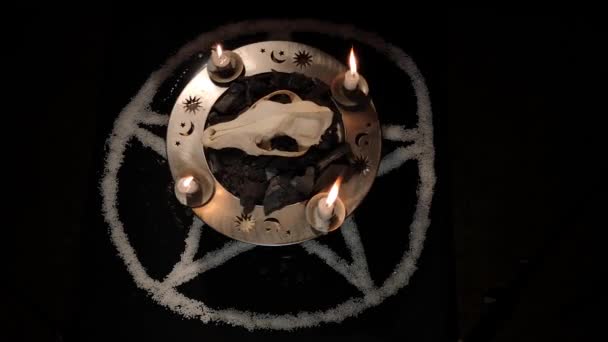 Nature Morte Métaphorique Des Symboles Occultes — Video