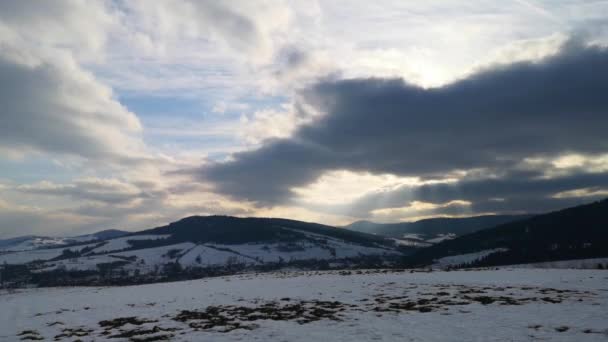 Winterlandschaft Den Karpaten — Stockvideo