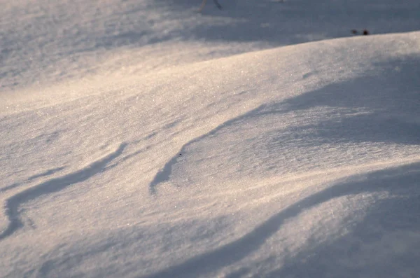 Landschap Van Sneeuwverschuivingen Bij Zonsondergang — Stockfoto