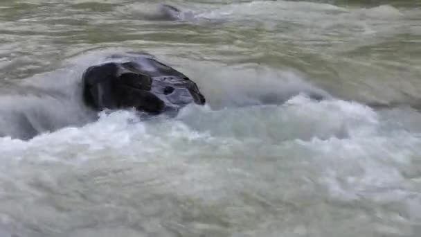 Bergrivier Winter Gevuld Met Bodemmineralen — Stockvideo