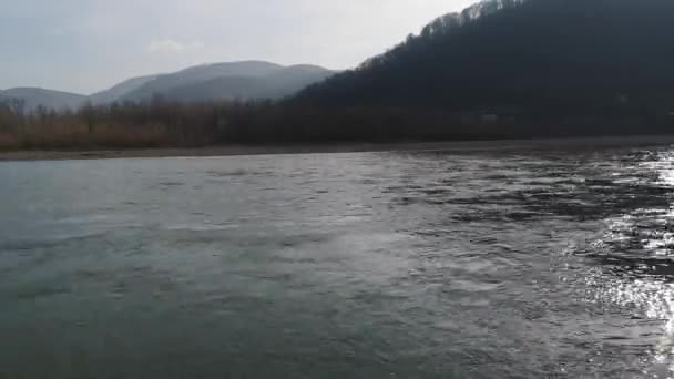 Voll Fließender Gebirgsfluss Den Karpaten — Stockvideo