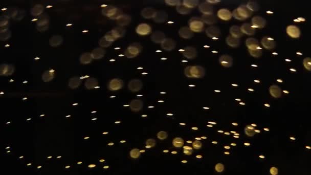 Movement Golden Bubbles Water — Stock Video
