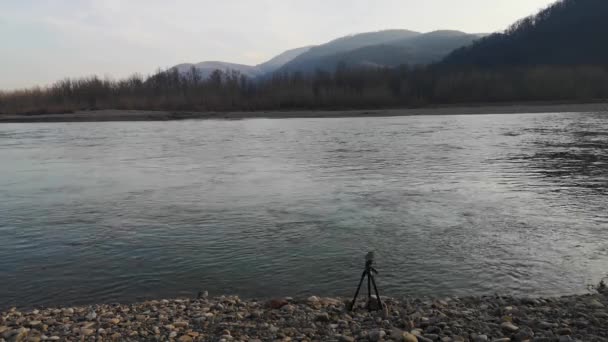 Потік Гірської Річки Карпатських Гір — стокове відео