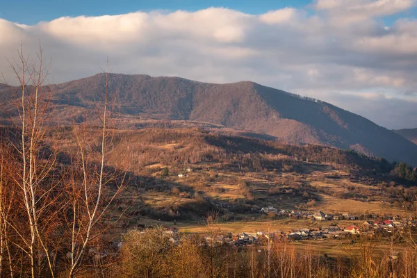 Sunset Spring Carpathian Mountains — стокове фото