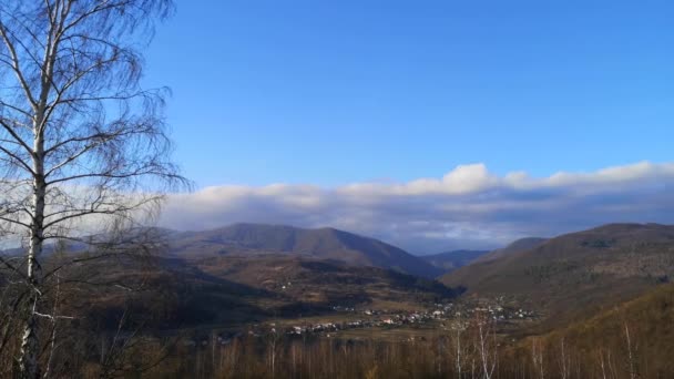 Paesaggio Primaverile Dell Ora Del Tramonto Nei Carpazi — Video Stock