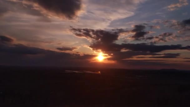 Zeitraffer Frühlingslandschaft Mit Sonnenuntergang — Stockvideo